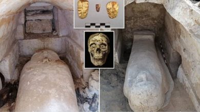صورة اكتشاف مومياوات مصرية جديدة بألسنة ذهبية